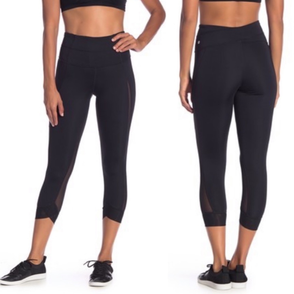 Zella black high waist v back crop leggings
